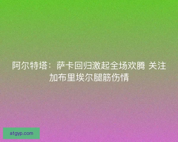 阿尔特塔:萨卡回归激起全场欢腾 关注加布里埃尔腿筋伤情 阿尔特塔:萨卡回归激起全场欢腾 关注加布里埃尔腿筋伤情